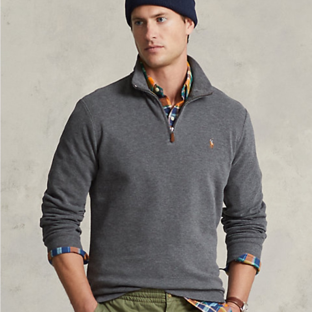 Estate-Rib Quarter-Zip Pullover XL MENS GREY